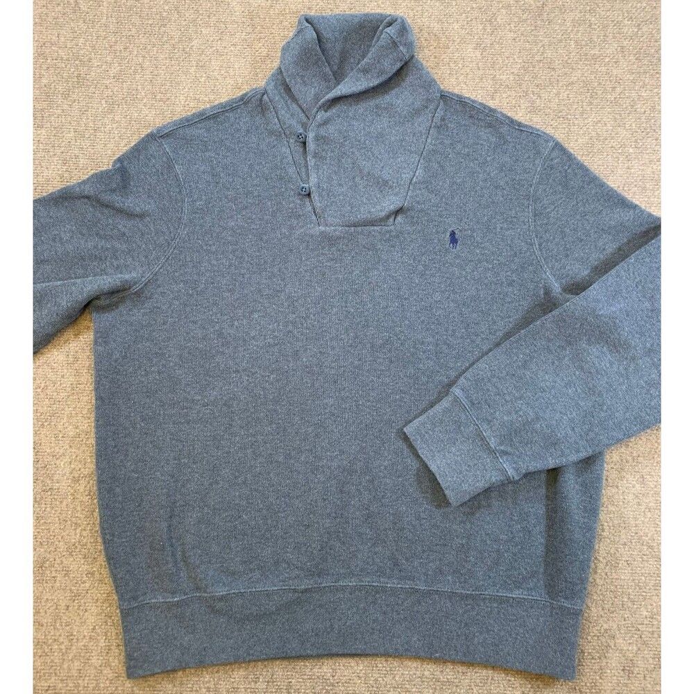 Ralph Lauren Shawl Collar Sweater Mens XL Long Sleeve Cotton Knit Pullover